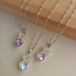 گردنبند پروانه کریستالی کد دو