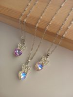 گردنبند پروانه کریستالی کد دو